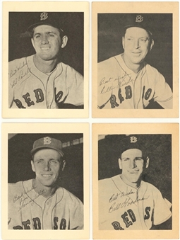 1953 First National Super Market Stores Complete Set of (4) Boston Red Sox Player Photos: Goodman, White, Parnell & Kinder 